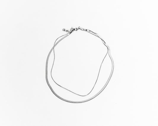 Layered Stack Herringbone Necklace
