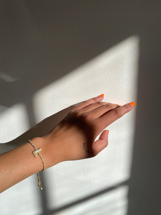 Iced Bubble Letter Bracelet