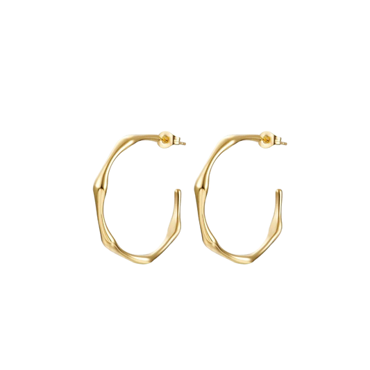 Bamboo Open Hoop Earrings