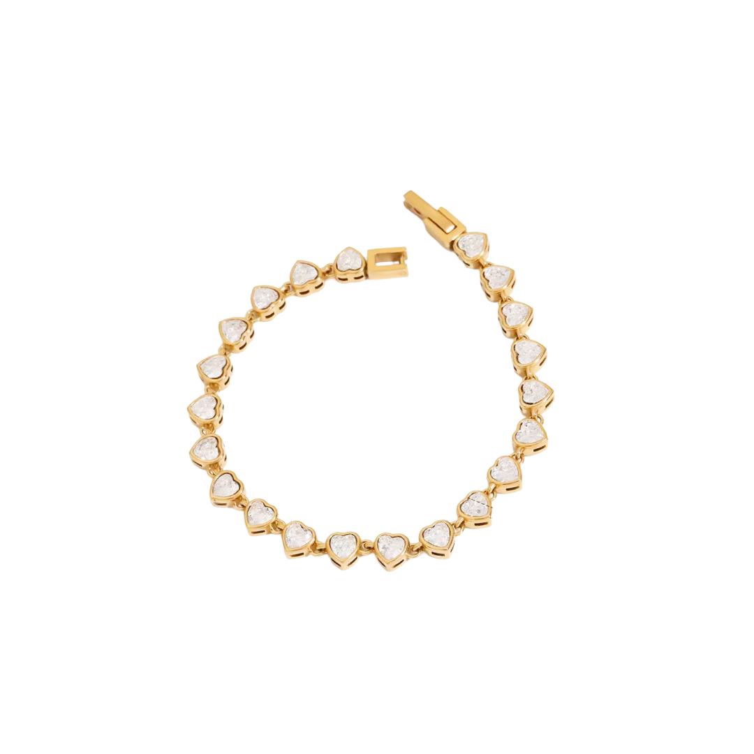 Bezel Heart Bracelet