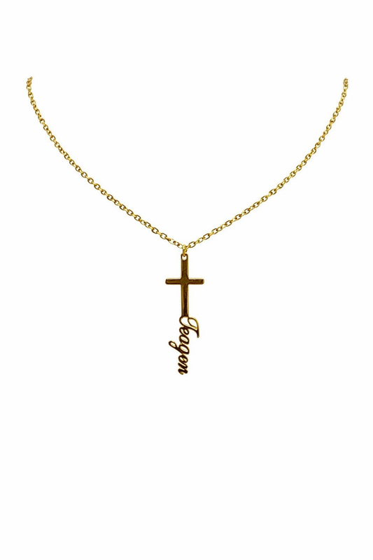 Divine Cross Custom Name Necklace
