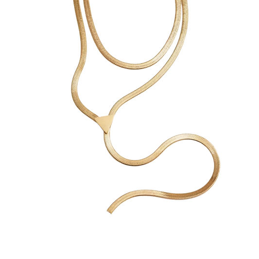 Dainty Herringbone Lariat Necklace