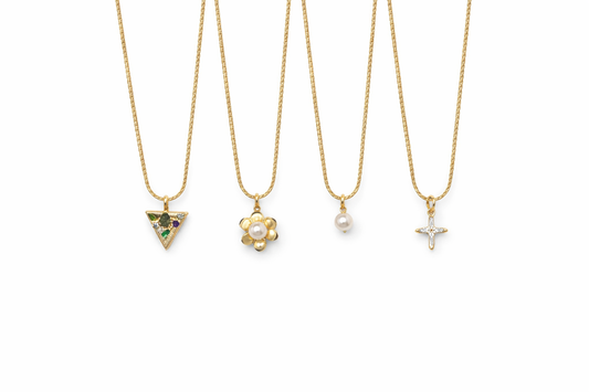 Dainty Snake Chain Charm Necklace