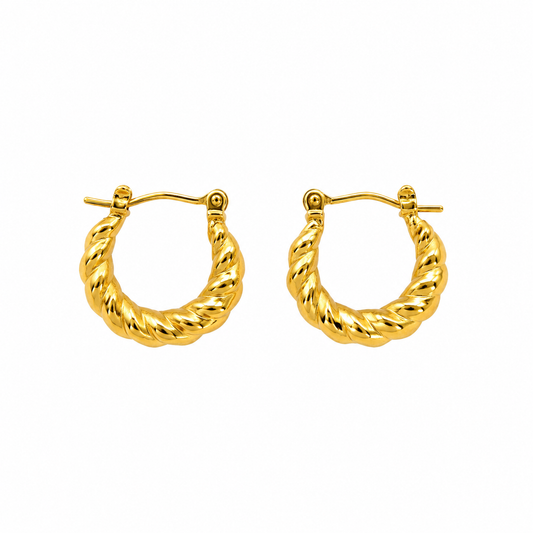 Golden Twist Hoops