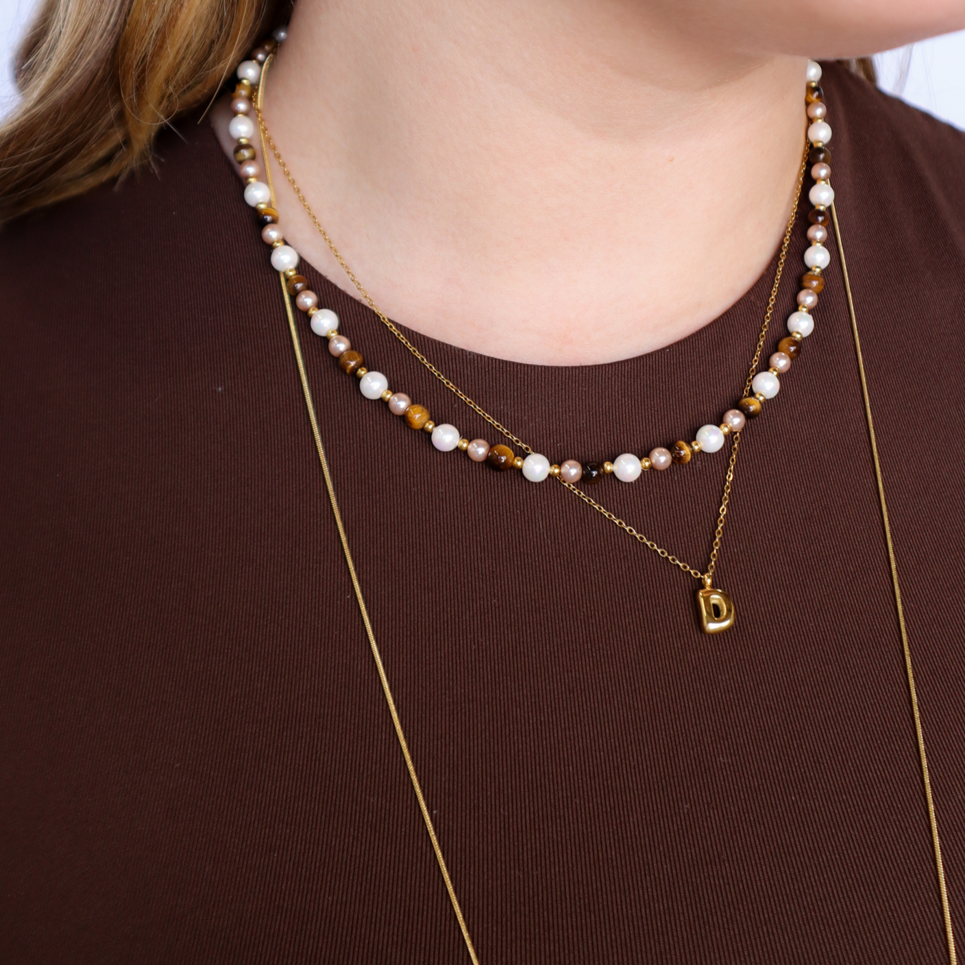 Dainty Bubble Initial Necklace