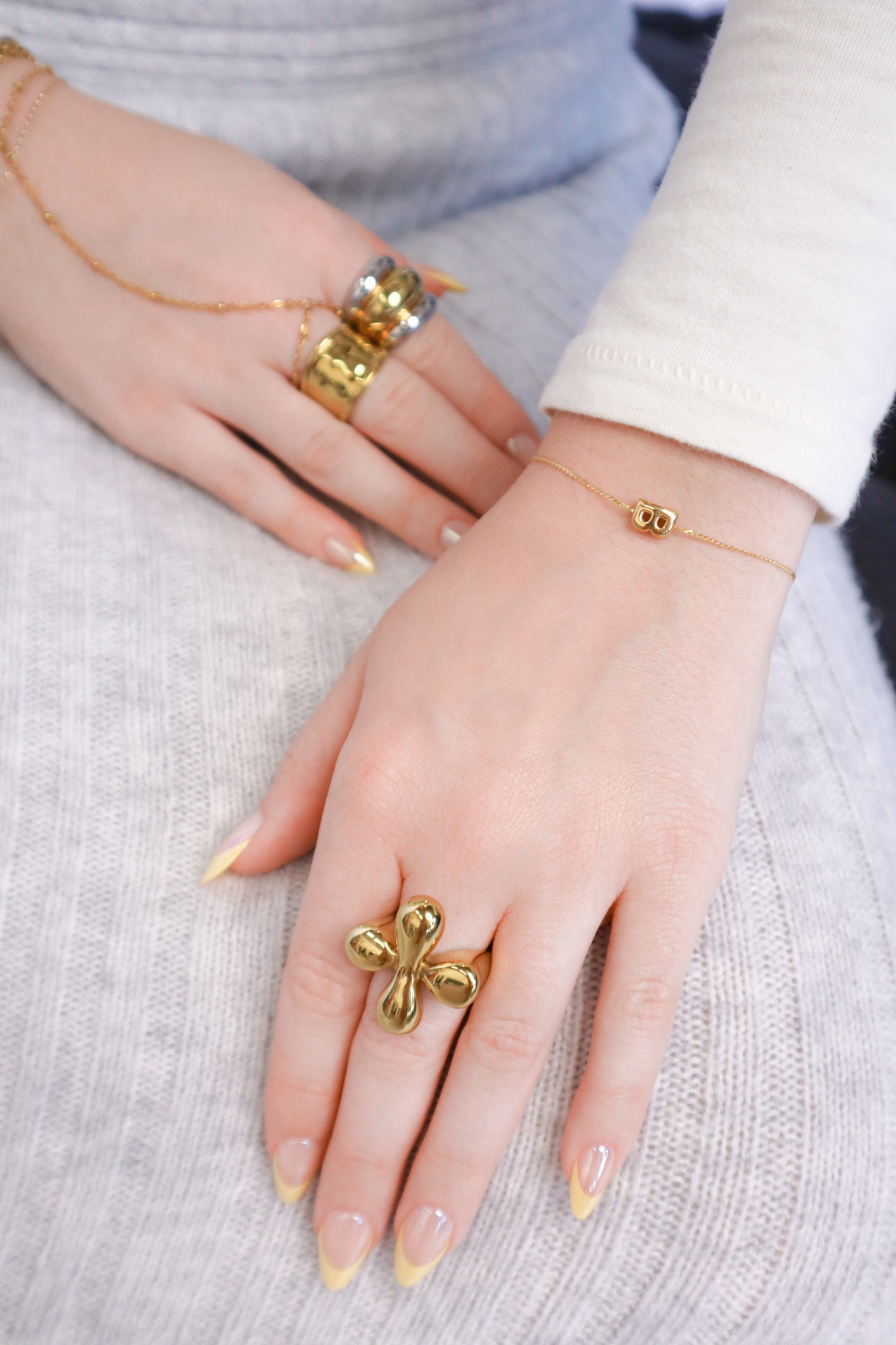 Dainty Bubble Initial Bracelet