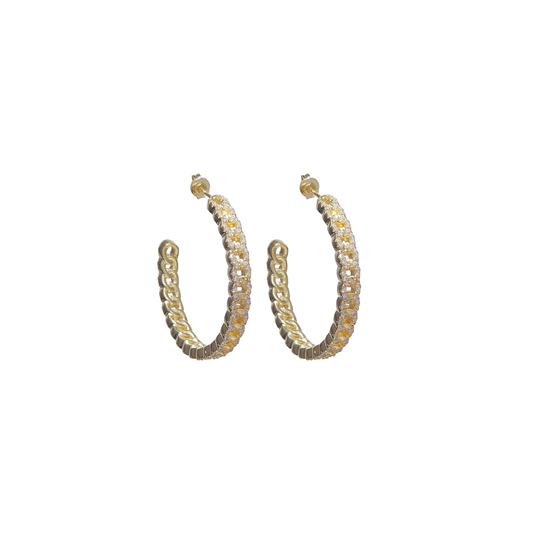 Iced Link Hoops