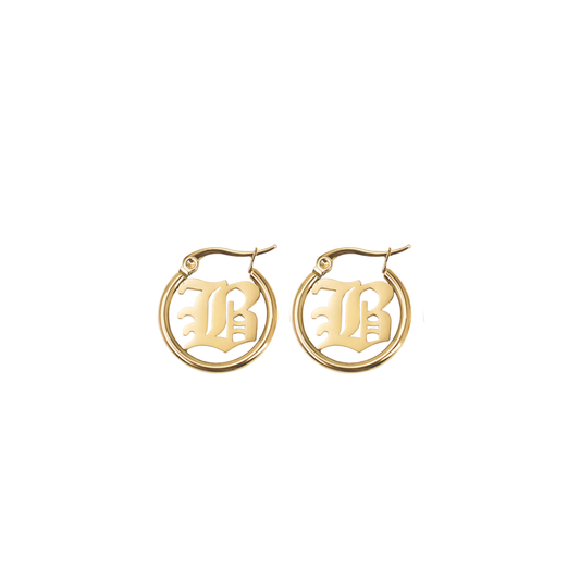 Initial Hoop Earrings