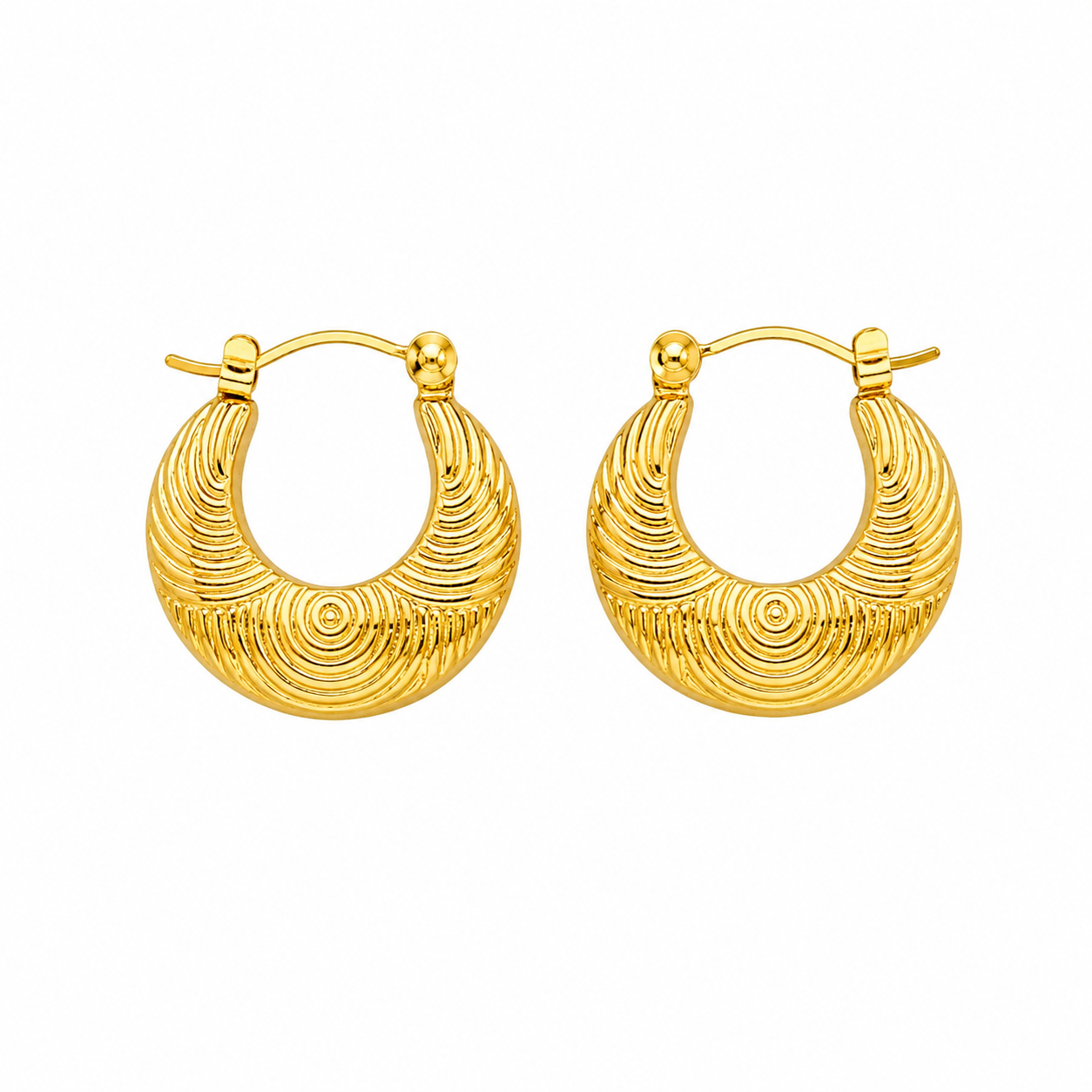 Luxury Textured Round Hoop Earrings