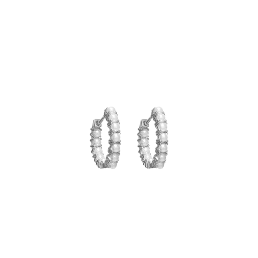 Mini Pearl Hoops