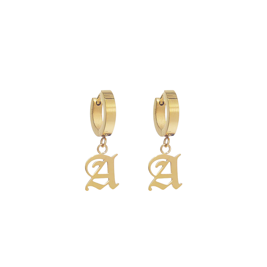 Old English Huggie Earrings