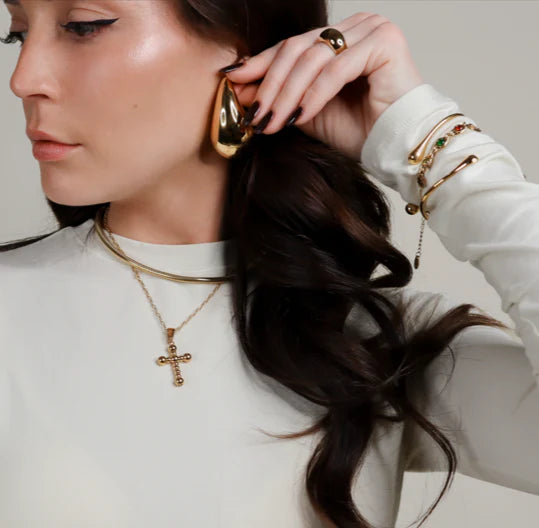 Ball & Chain Cross Necklace