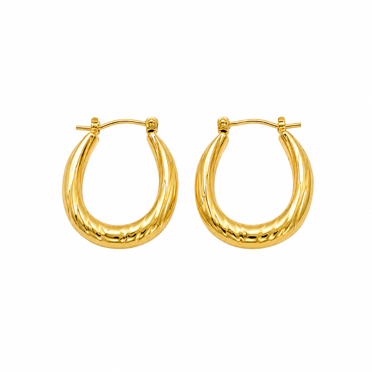 Textured Golden Hoop Earrings