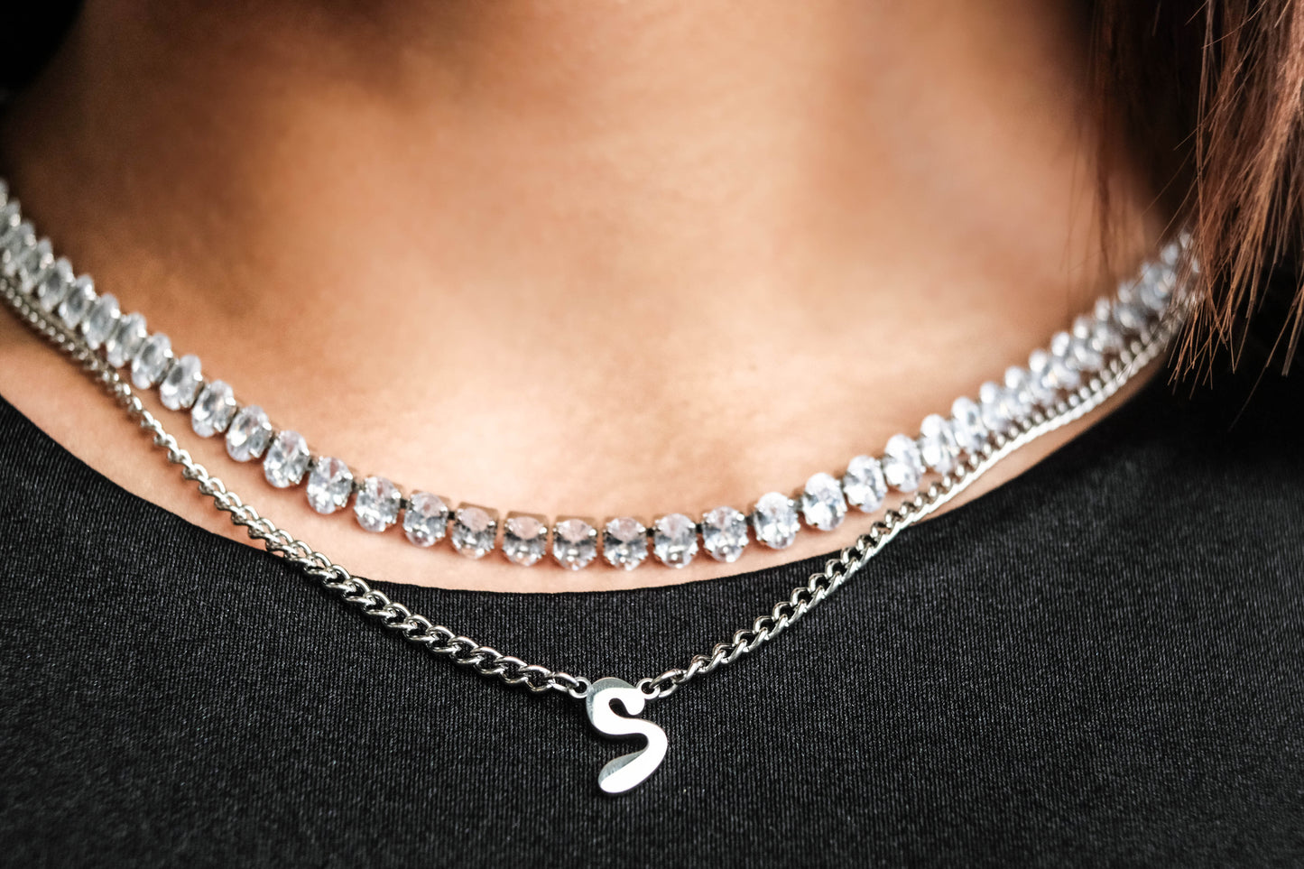 Hour Glass Tennis Chain Set