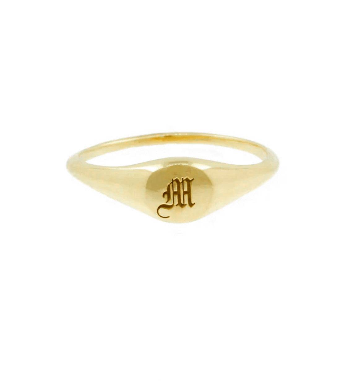 Signet Ring Old English Year Ring Tarnish-free Custom Signet Ring