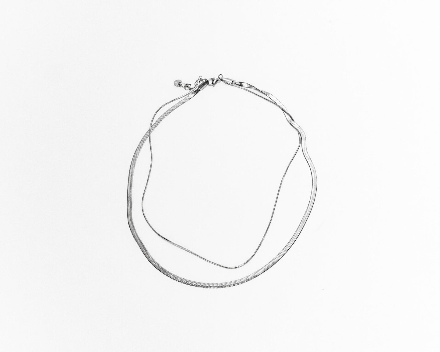 Layered Stack Herringbone Necklace