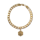 Gold Initial Pendant Bracelet