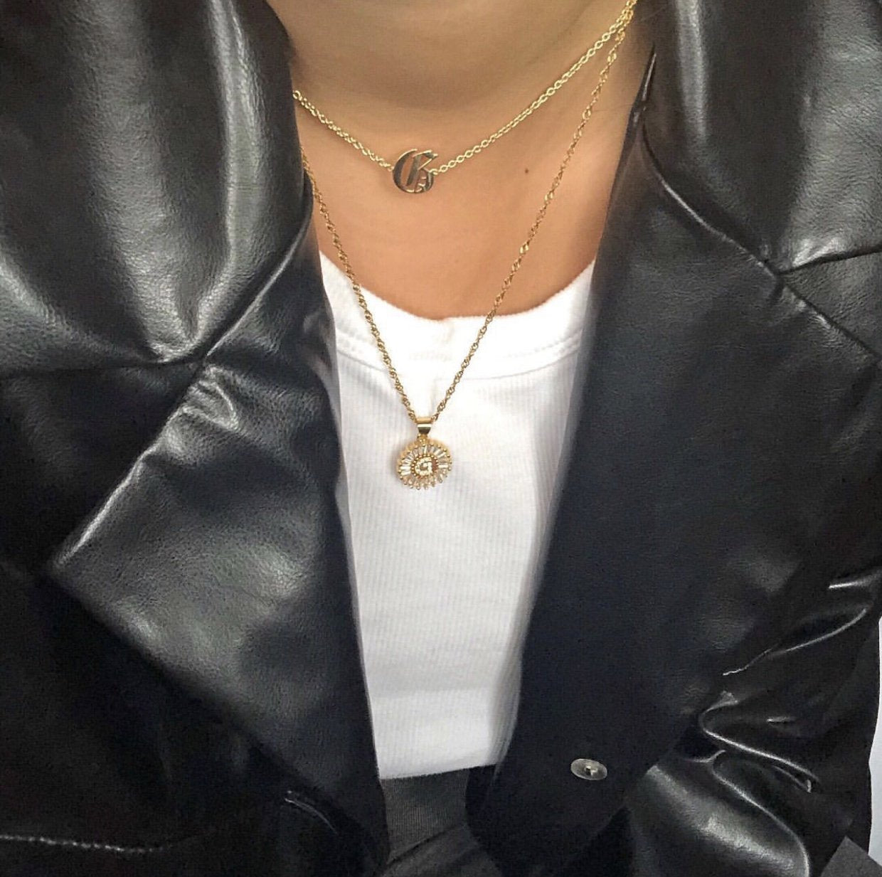 Iced Initial Pendant Necklace