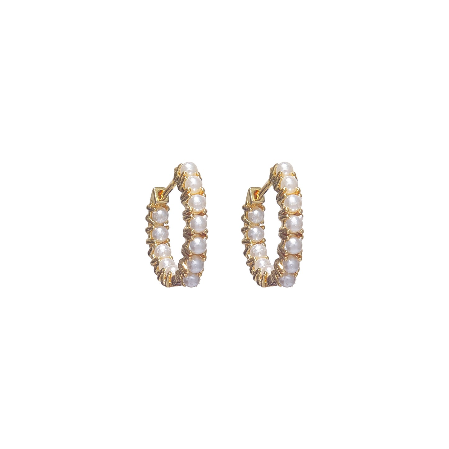 Mini Pearl Hoops
