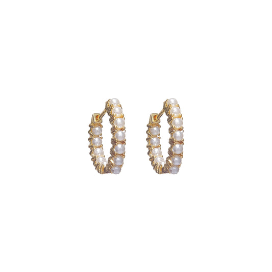 Mini Pearl Hoops