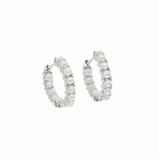 Mini Pearl Hoops