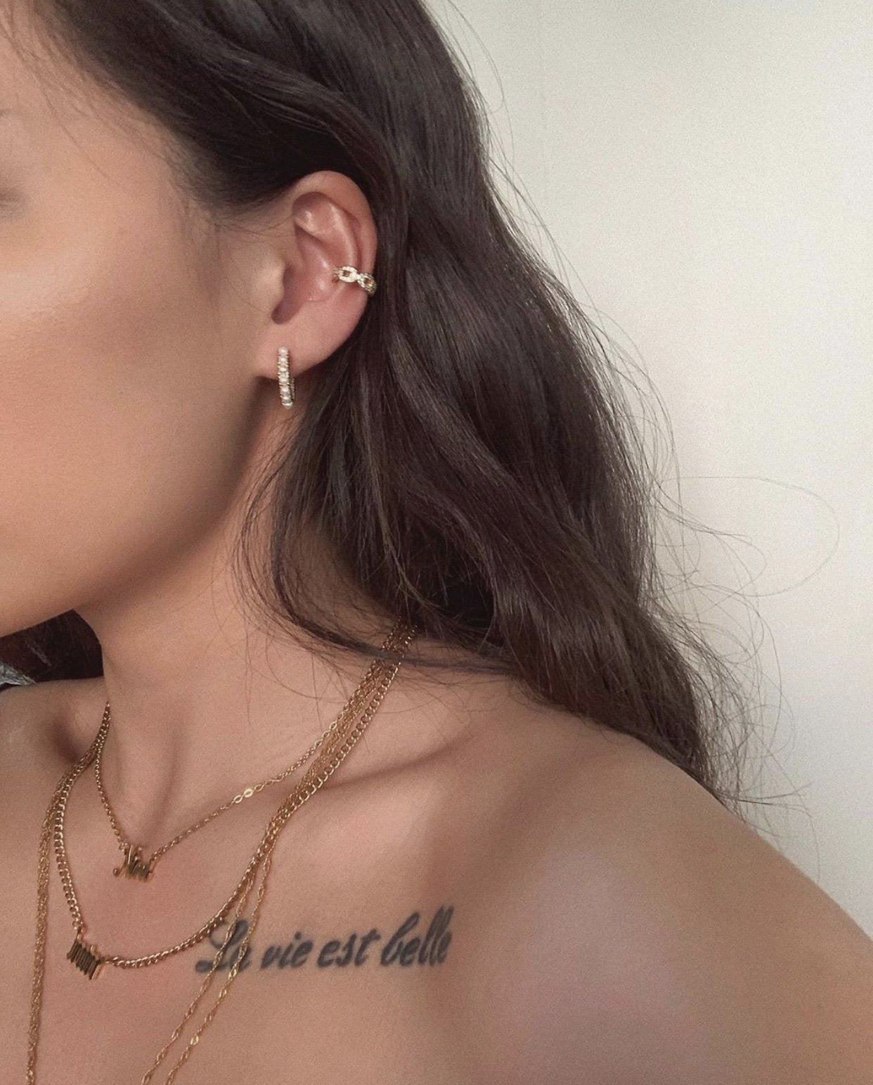 Mini Pearl Hoops