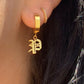 Old English Huggie Earrings