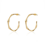 Bamboo Open Hoop Earrings