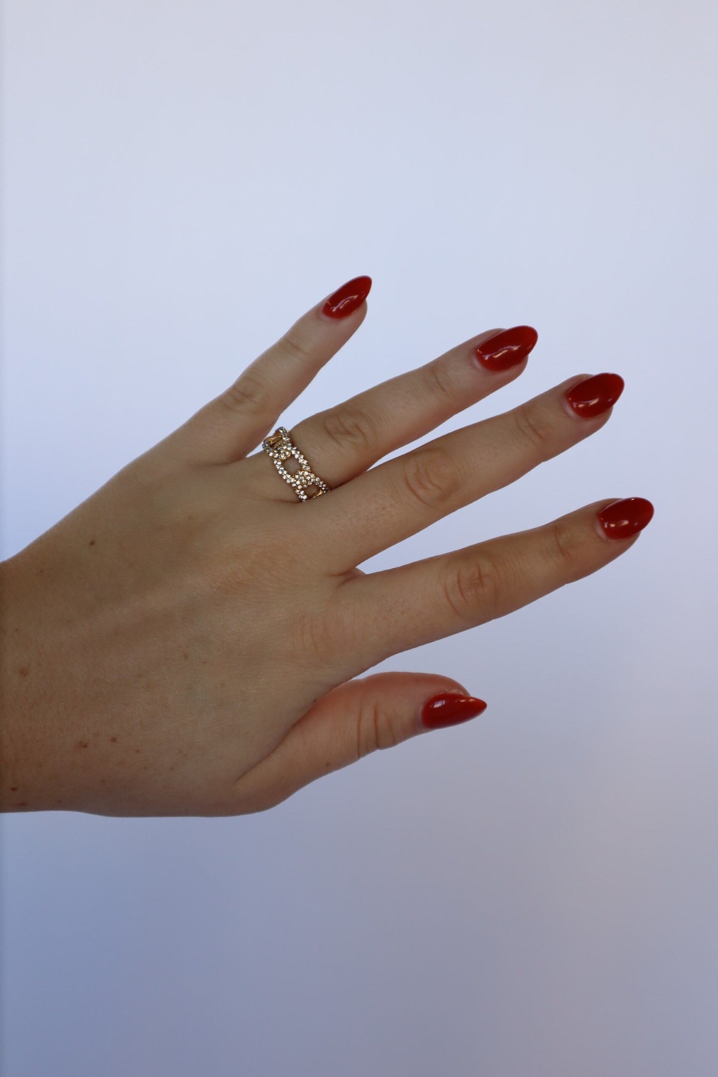 Essential Iced Chain Link Ring