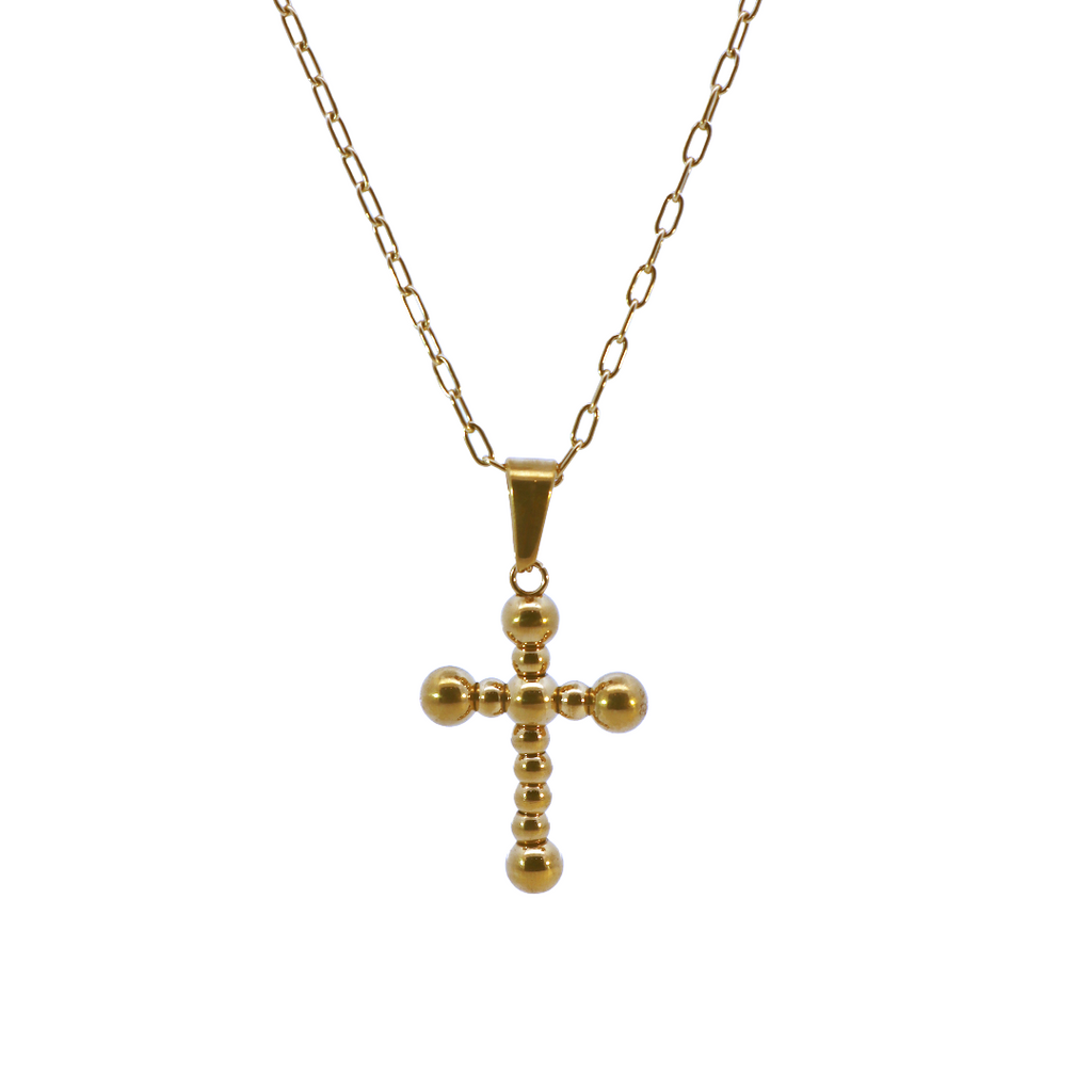 Ball & Chain Cross Necklace
