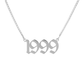 Box Chain Old English Birthdate Necklace