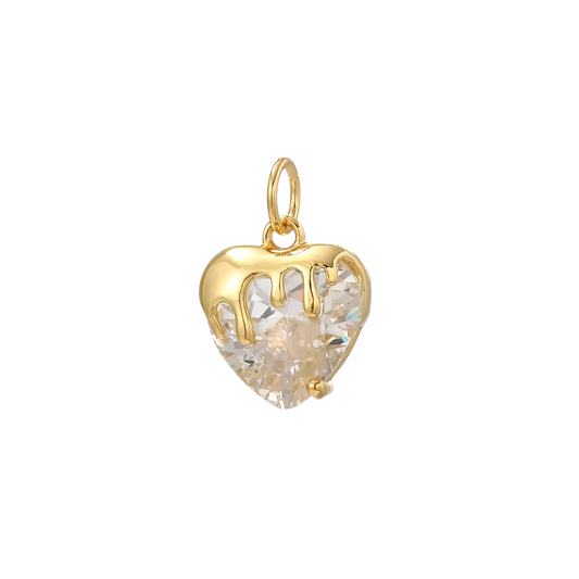 Crystal Dripping Heart Charm