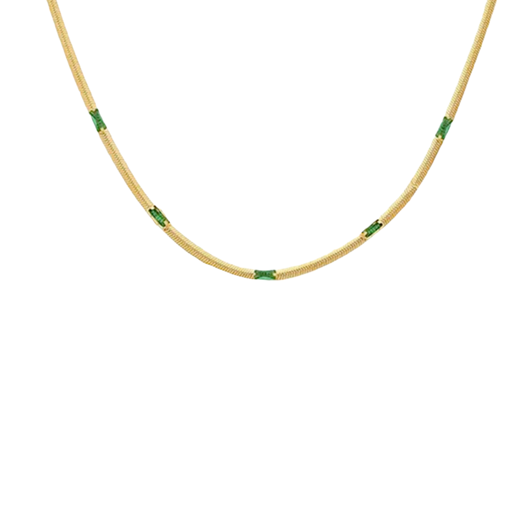 Crystal Herringbone Necklace