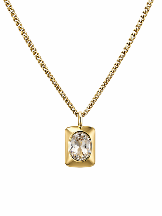 Crystal Geometric Pendant Necklace