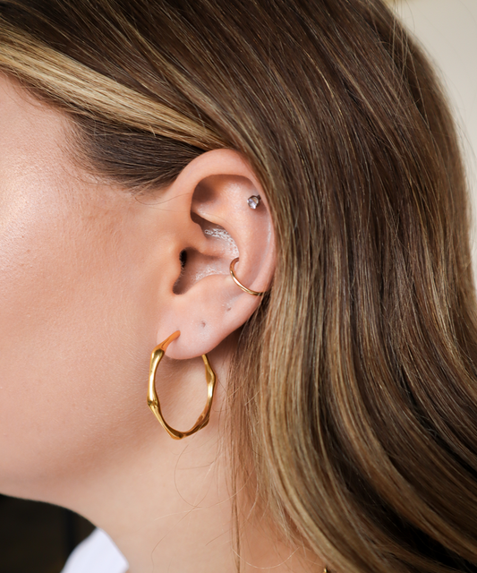 Bamboo Open Hoop Earrings