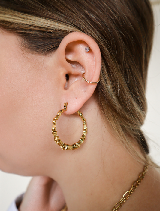 Bamboo Hoop Earrings