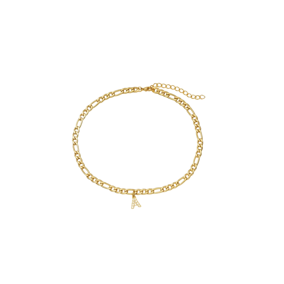 Iced Initial Anklet