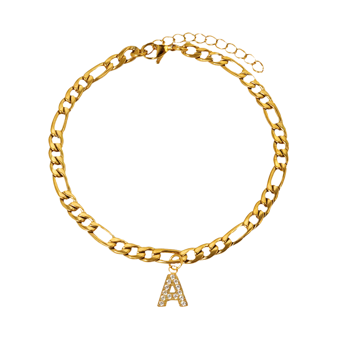 Iced Initial Anklet