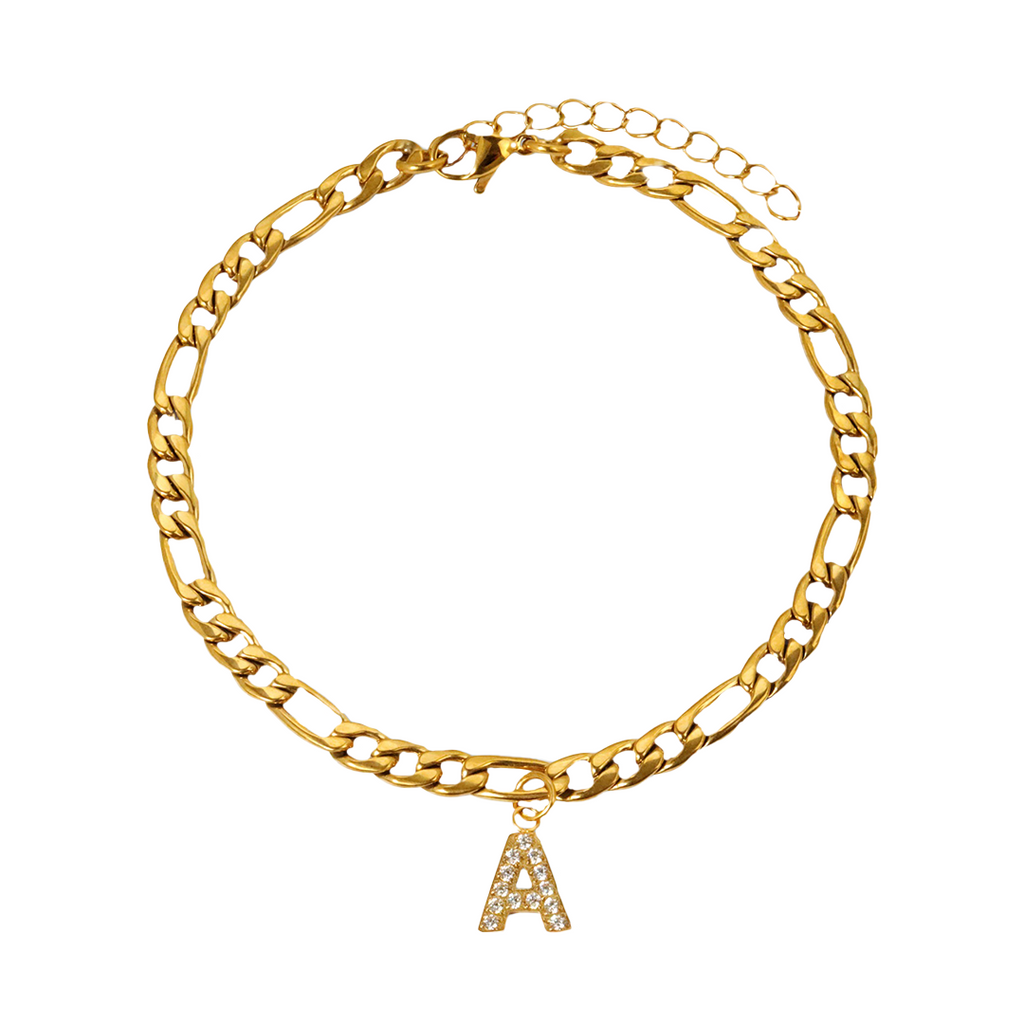 Iced Initial Anklet
