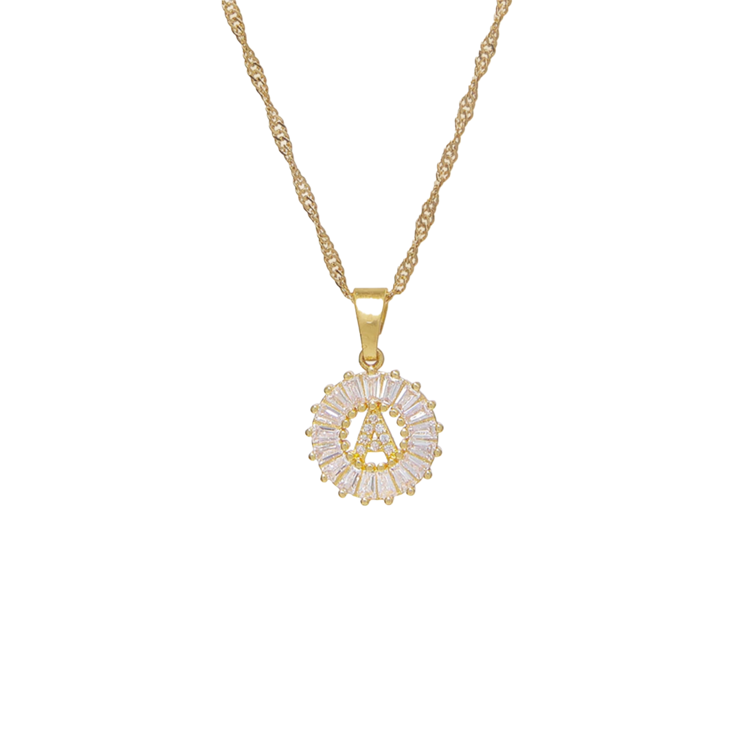 Iced Initial Pendant Necklace
