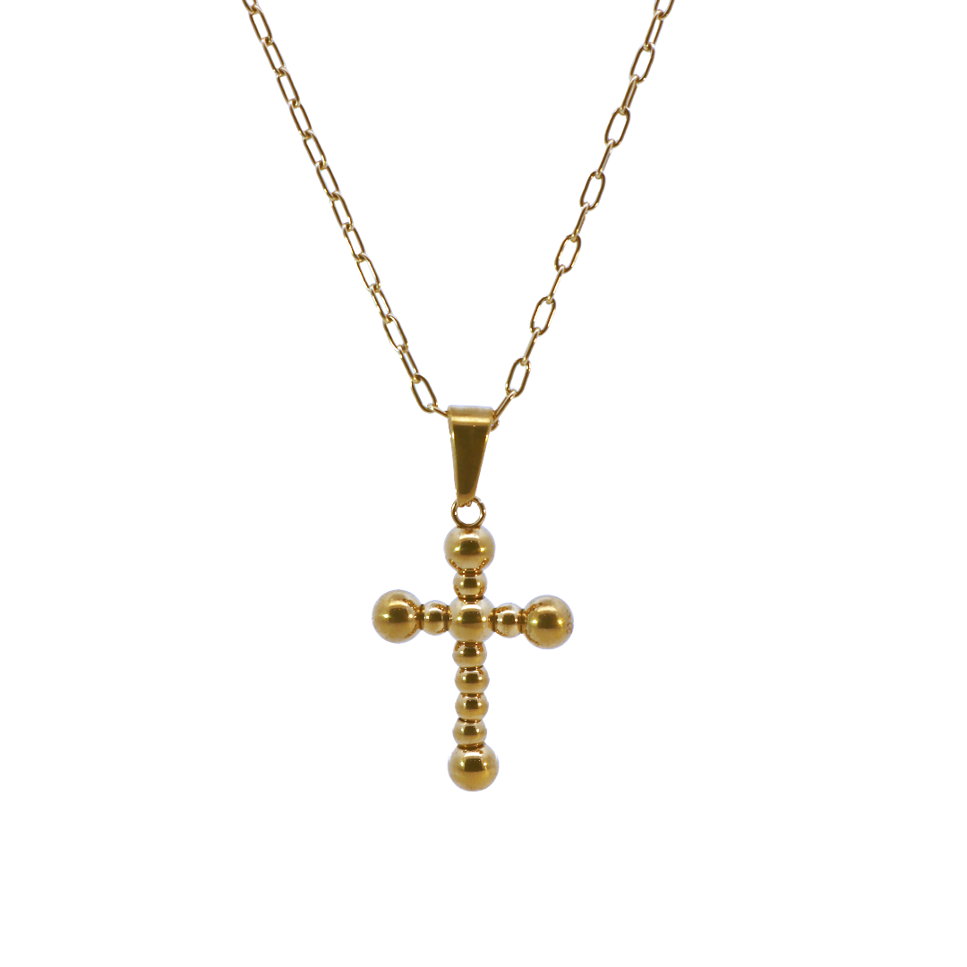 Ball & Chain Cross Necklace