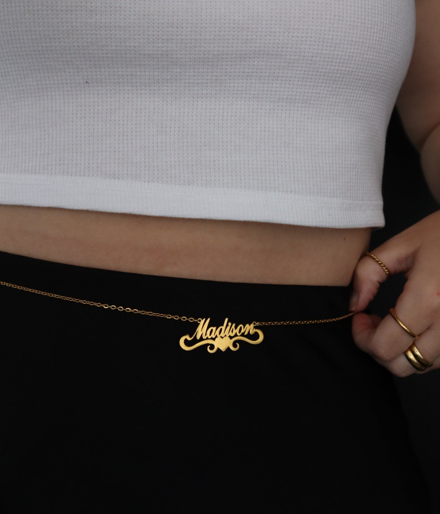 Heart Script Belly Chain