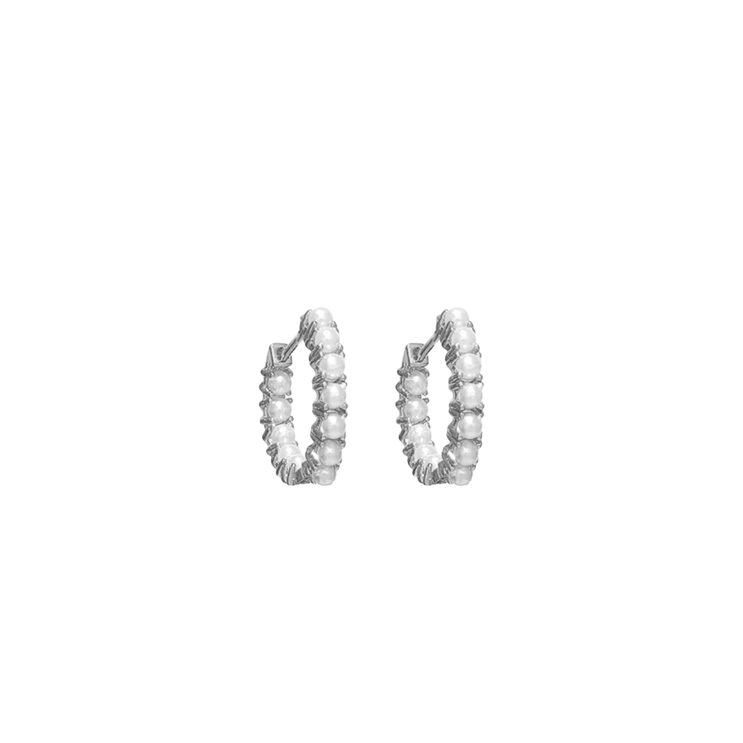 Mini Pearl Hoops
