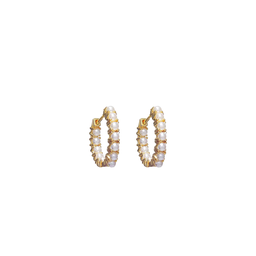 Mini Pearl Hoops