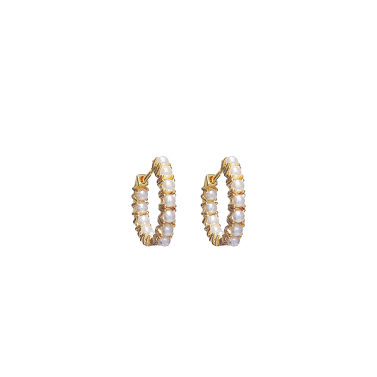 Mini Pearl Hoops