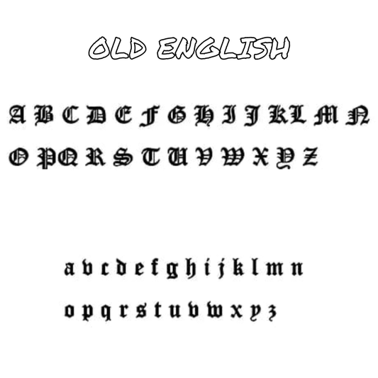 Old English Nameplates Off the Rack