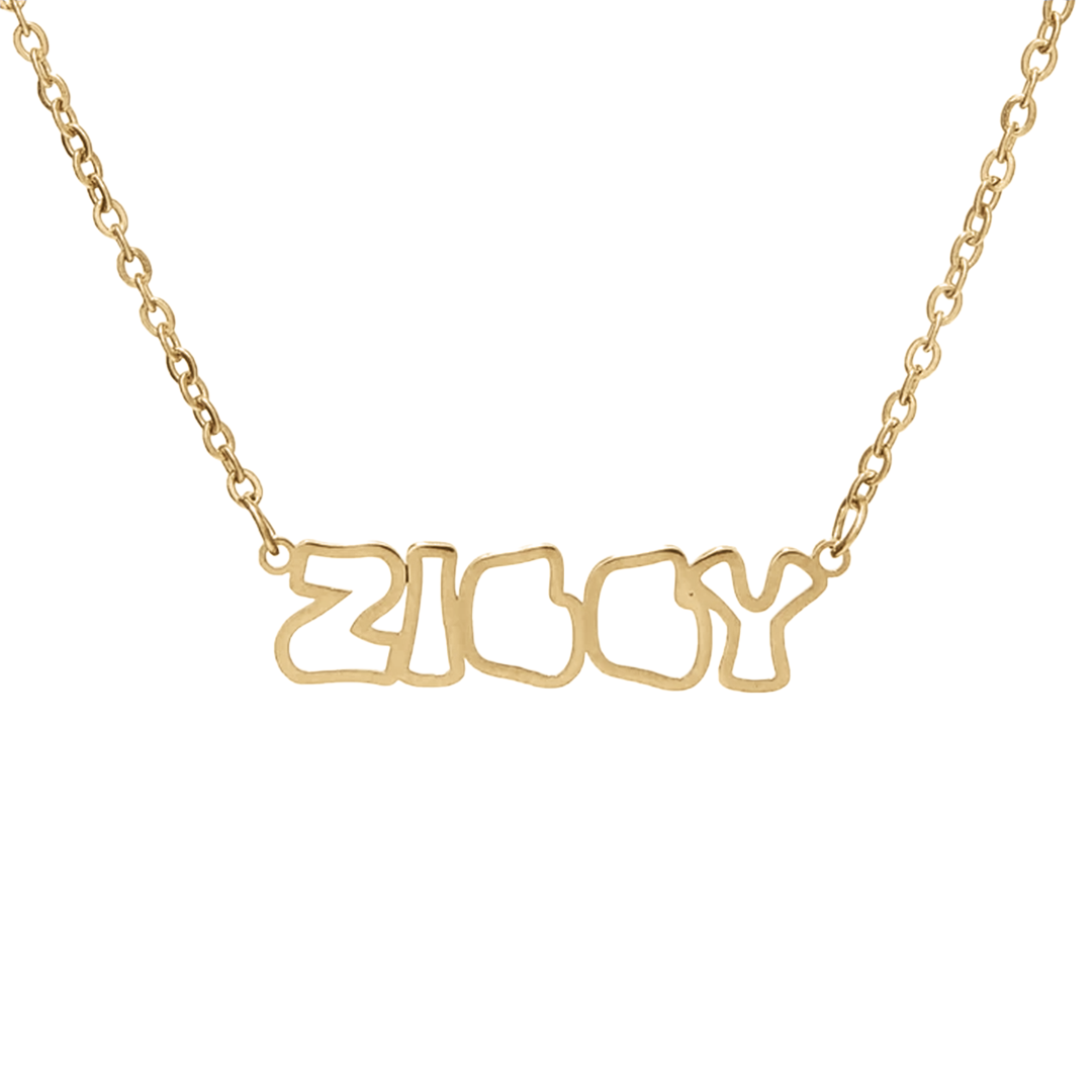Outline Nameplate Necklace