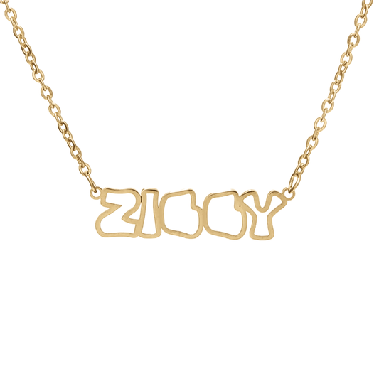 Outline Nameplate Necklace