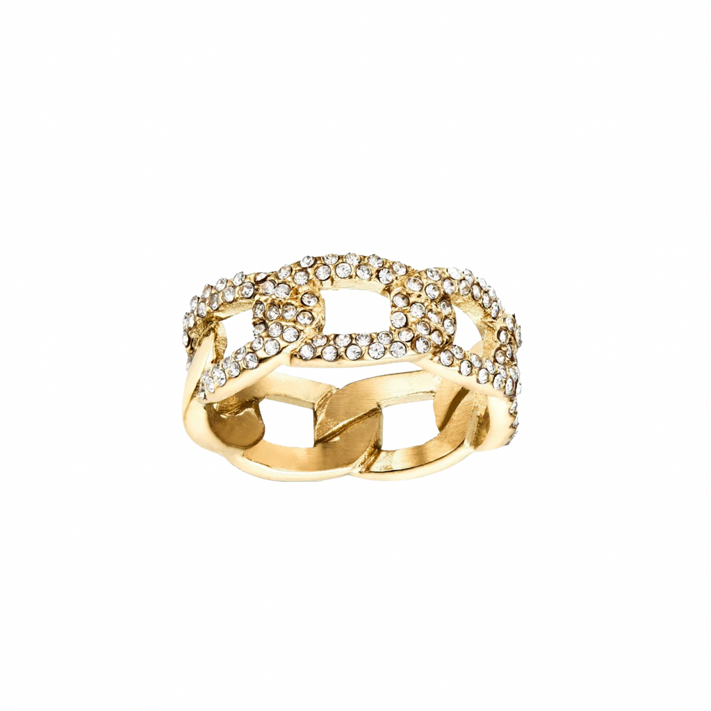 Essential Iced Chain Link Ring

