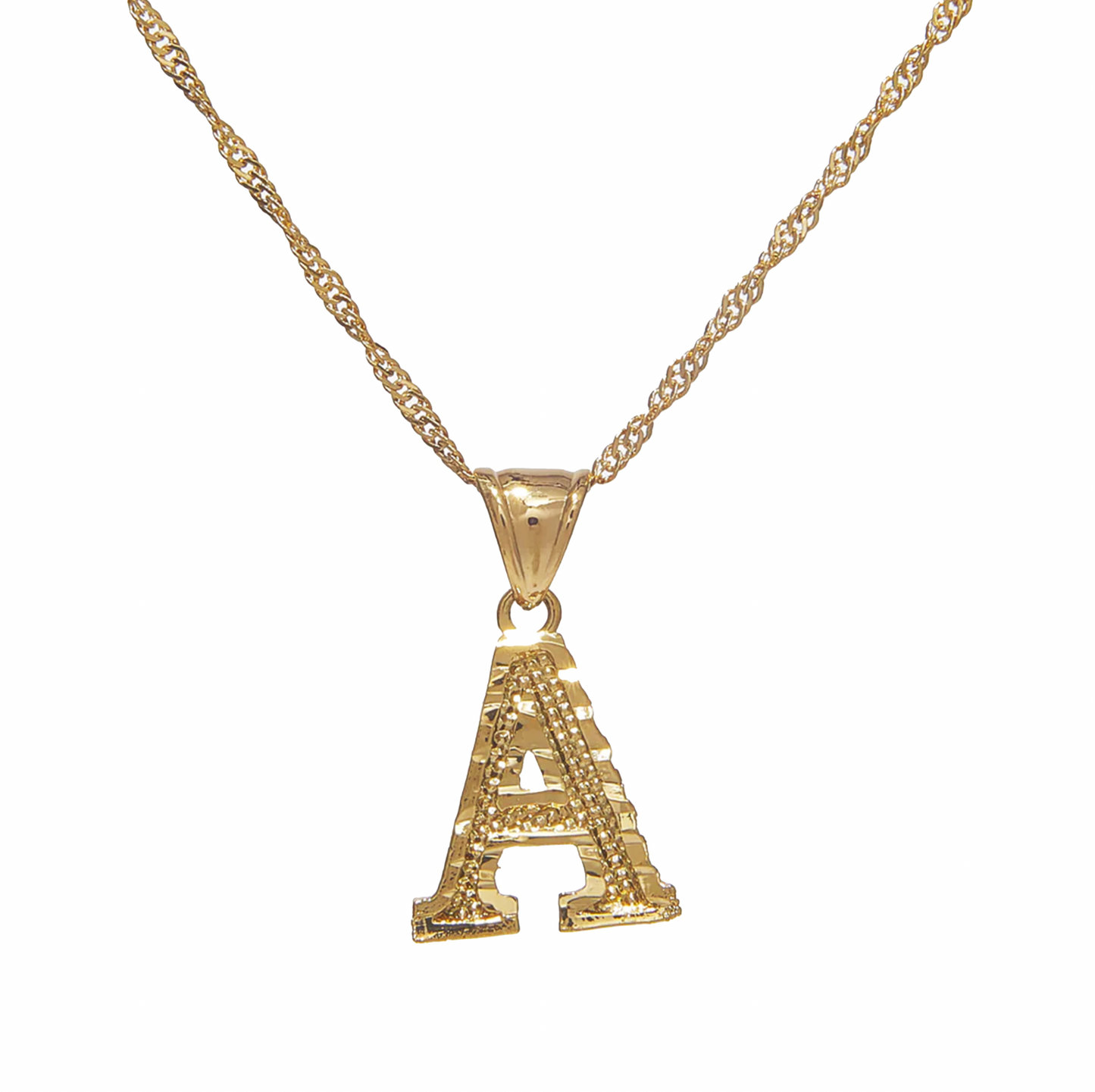 Block Letter Pendant Necklace